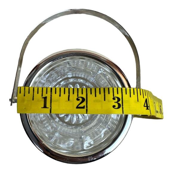 Vintage Clear Cut Glass Mini Bucket With Silver Handle 4"H - 3.25" - Picture 5 of 7